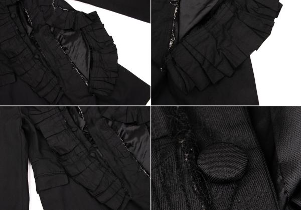 COMME des GARCONS Poly Frill Raw Edge Jacket Black Size S