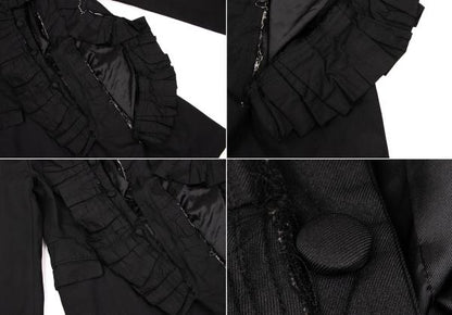 COMME des GARCONS Poly Frill Raw Edge Jacket Black Size S