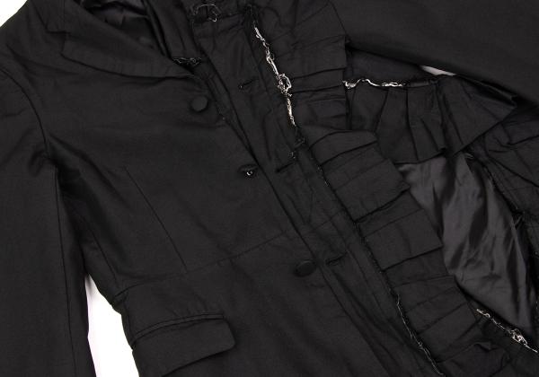 COMME des GARCONS Poly Frill Raw Edge Jacket Black Size S