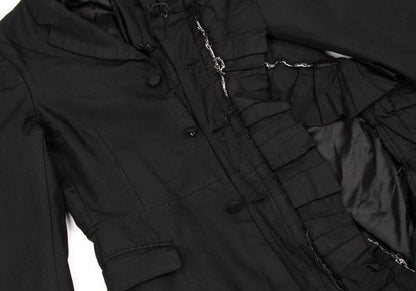 COMME des GARCONS Poly Frill Raw Edge Jacket Black Size S