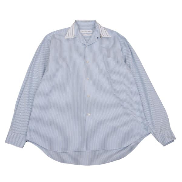 COMME des GARCONS SHIRT Zip Collar Stripe Shirt Blue Size S