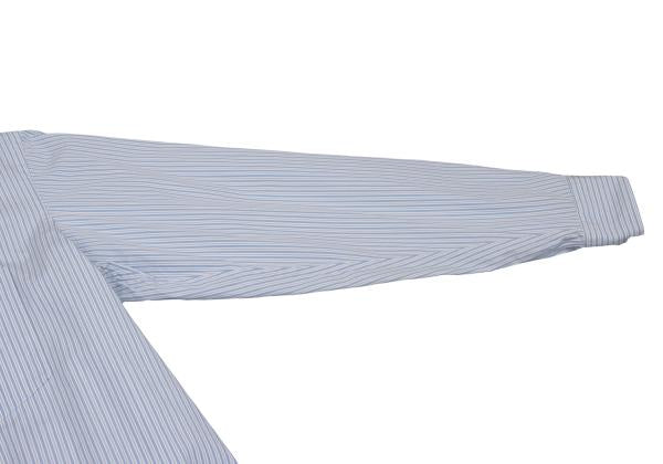 COMME des GARCONS SHIRT Zip Collar Stripe Shirt Blue Size S