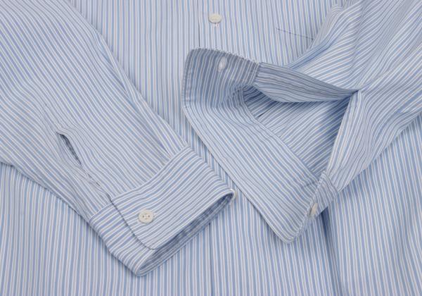 COMME des GARCONS SHIRT Zip Collar Stripe Shirt Blue Size S