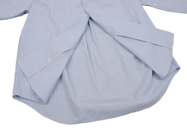 COMME des GARCONS SHIRT Zip Collar Stripe Shirt Blue Size S
