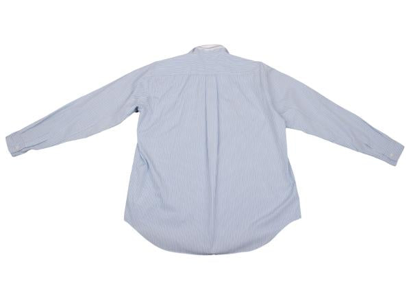 COMME des GARCONS SHIRT Zip Collar Stripe Shirt Blue Size S