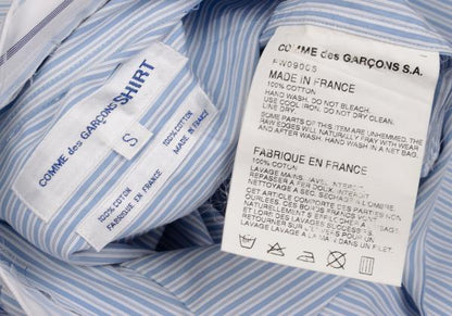 COMME des GARCONS SHIRT Zip Collar Stripe Shirt Blue Size S