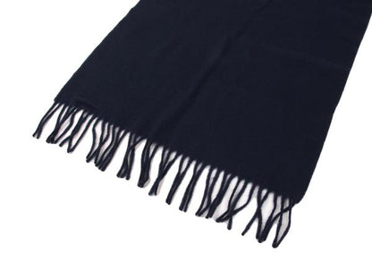 COMME des GARCONS SHIRT Navy Wool Logo Print Fringe Scarf