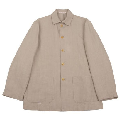 Papas Linen Cotton Work Jacket Pink Beige Size 46S
