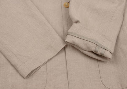 Papas Linen Cotton Work Jacket Pink Beige Size 46S