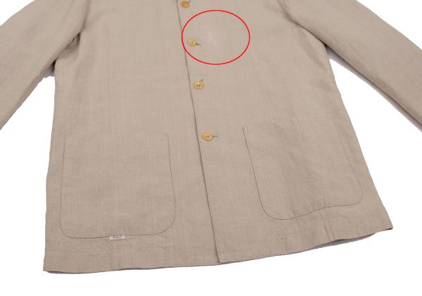 Papas Linen Cotton Work Jacket Pink Beige Size 46S