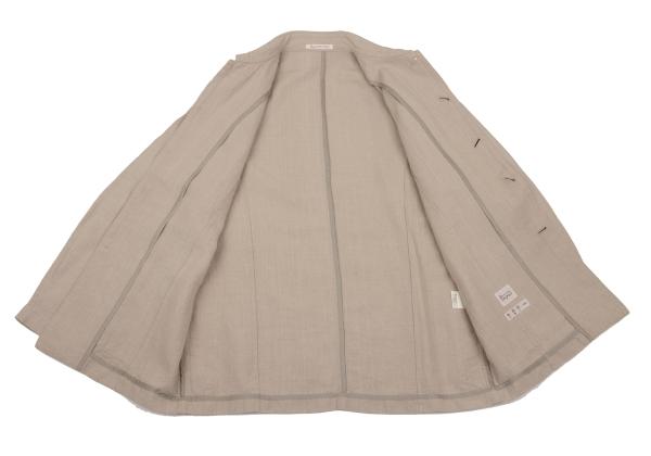 Papas Linen Cotton Work Jacket Pink Beige Size 46S