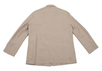 Papas Linen Cotton Work Jacket Pink Beige Size 46S