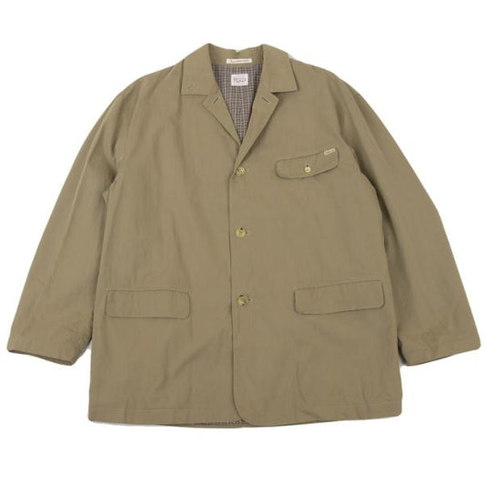 Papas Cotton Nylon Checked Lining Jacket Beige Size M