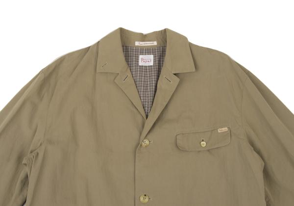 Papas Cotton Nylon Checked Lining Jacket Beige Size M