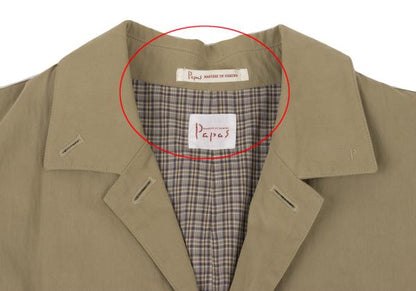 Papas Cotton Nylon Checked Lining Jacket Beige Size M