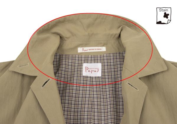 Papas Cotton Nylon Checked Lining Jacket Beige Size M
