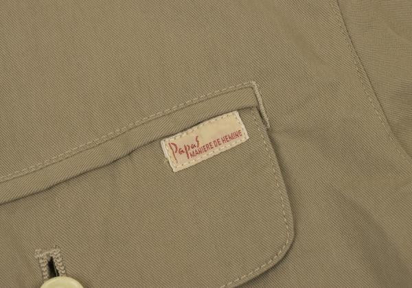 Papas Cotton Nylon Checked Lining Jacket Beige Size M