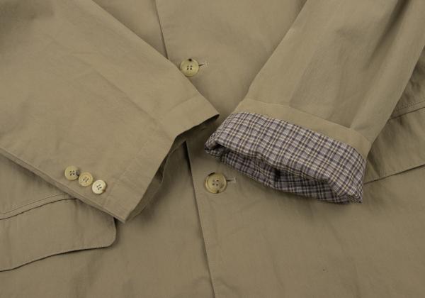 Papas Cotton Nylon Checked Lining Jacket Beige Size M