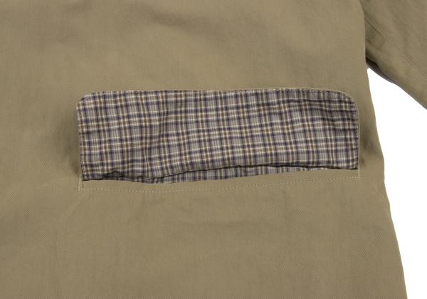 Papas Cotton Nylon Checked Lining Jacket Beige Size M