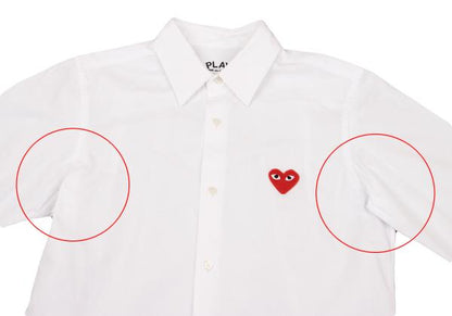 PLAY COMME des GARCONS Cotton Heart Patch Shirt White Size L