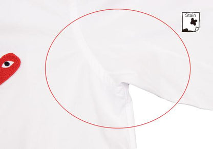 PLAY COMME des GARCONS Cotton Heart Patch Shirt White Size L