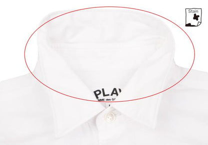 PLAY COMME des GARCONS Cotton Heart Patch Shirt White Size L