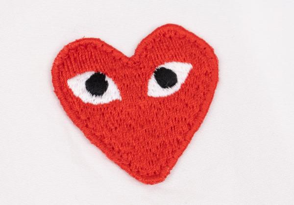 PLAY COMME des GARCONS Cotton Heart Patch Shirt White Size L