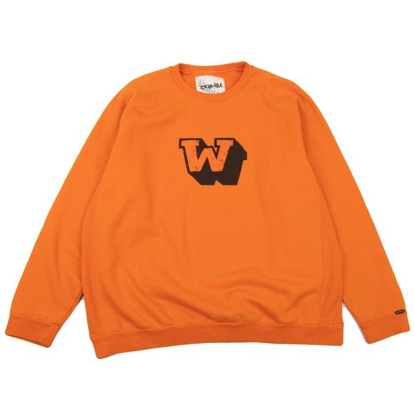 WTAPS Logo College Print Sweatshirt Orange Size M