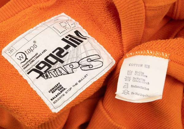 WTAPS Logo College Print Sweatshirt Orange Size M