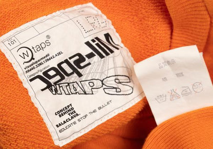 WTAPS Logo College Print Sweatshirt Orange Size M
