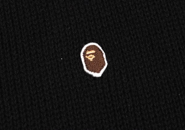Bape A BATHING APE Black Wappen Logo Knit Sweater Size XL