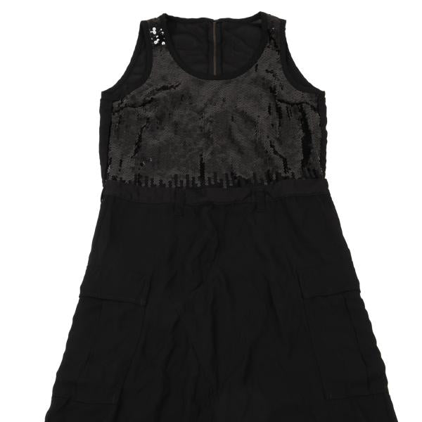tricot COMME des GARCONS Sequin Sheer Dress Black Size M