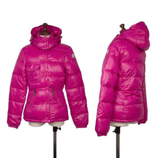 MONCLER BERENGERE Pink Hooded Down Jacket Size 1