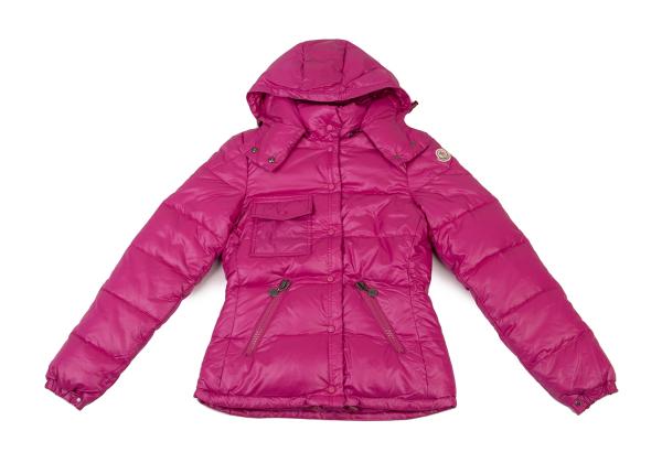 MONCLER BERENGERE Pink Hooded Down Jacket Size 1