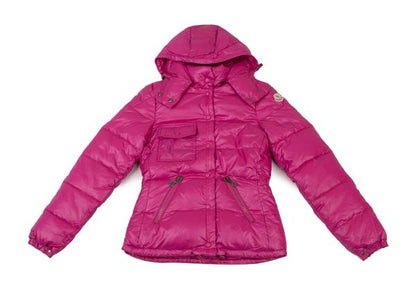 MONCLER BERENGERE Pink Hooded Down Jacket Size 1