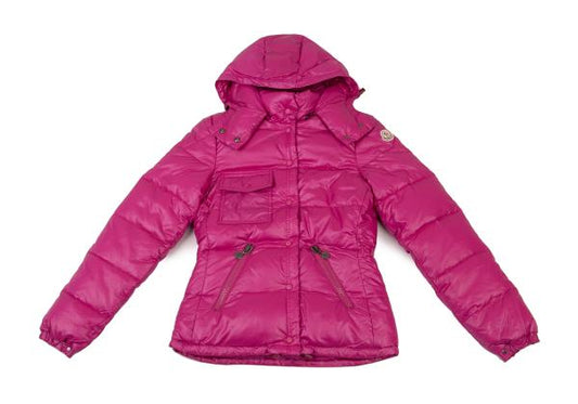 MONCLER BERENGERE Pink Hooded Down Jacket Size 1