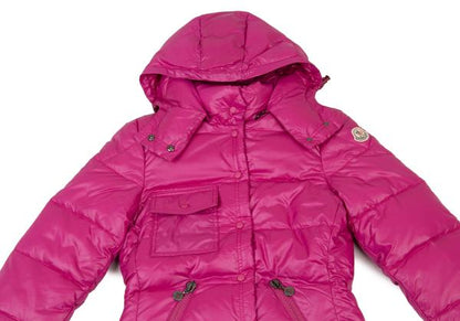 MONCLER BERENGERE Pink Hooded Down Jacket Size 1