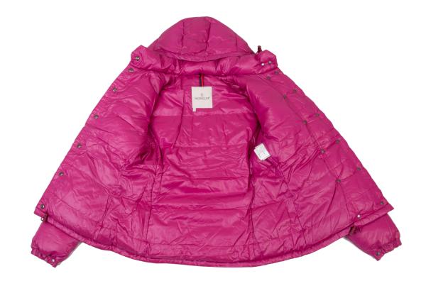 MONCLER BERENGERE Pink Hooded Down Jacket Size 1