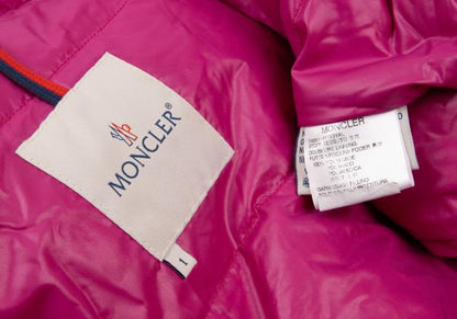 MONCLER BERENGERE Pink Hooded Down Jacket Size 1