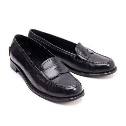 HIROFU Leather Coin Loafers Black Size 24.5CM