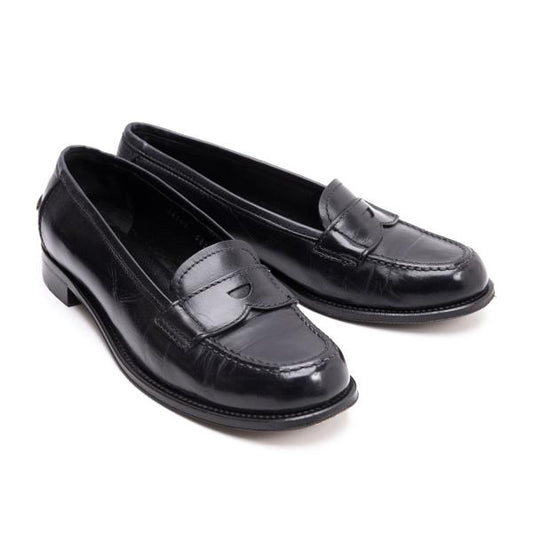 HIROFU Leather Coin Loafers Black Size 24.5CM