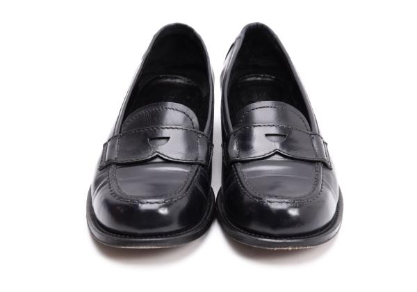 HIROFU Leather Coin Loafers Black Size 24.5CM
