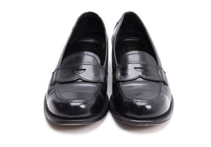 HIROFU Leather Coin Loafers Black Size 24.5CM