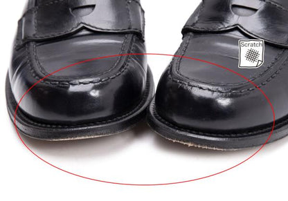 HIROFU Leather Coin Loafers Black Size 24.5CM