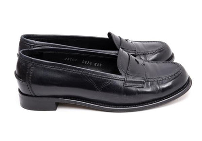 HIROFU Leather Coin Loafers Black Size 24.5CM