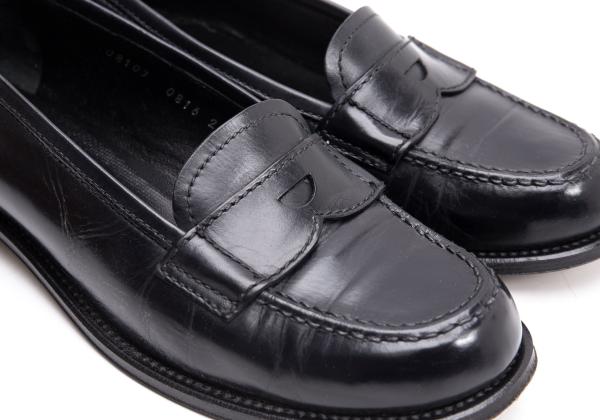 HIROFU Leather Coin Loafers Black Size 24.5CM