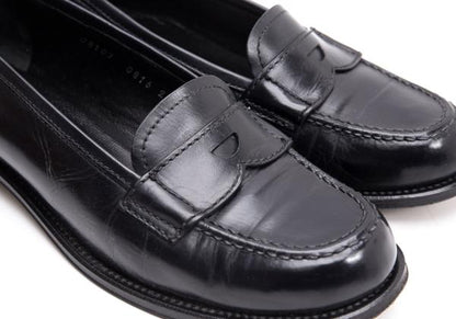HIROFU Leather Coin Loafers Black Size 24.5CM