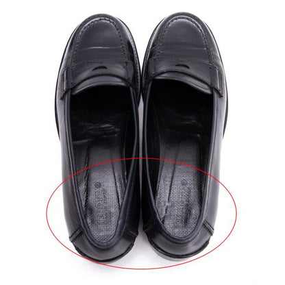 HIROFU Leather Coin Loafers Black Size 24.5CM