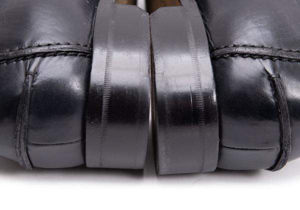 HIROFU Leather Coin Loafers Black Size 24.5CM