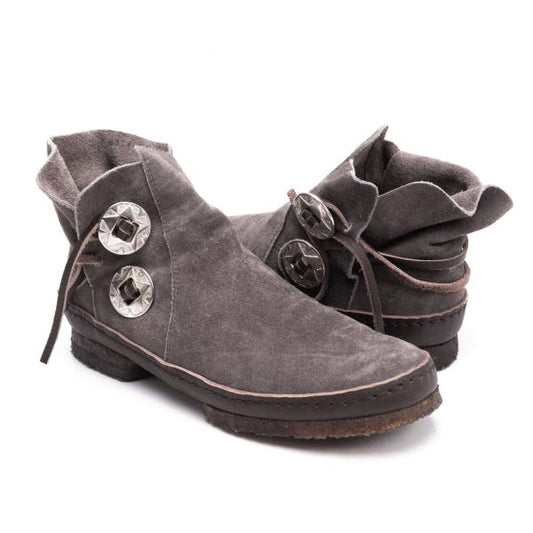 KISSA Suede Concho Button Desert Boots Gray Size 24CM